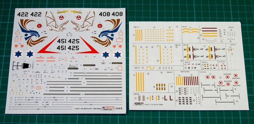 6. Kinetic F-16I Israeli 'Sufa'-'Storm' 1.48 high quality decal sheet PIC