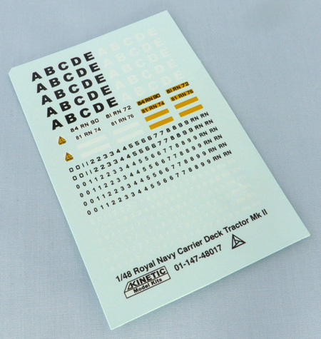 The decal sheet is well done with markings in register and well printed