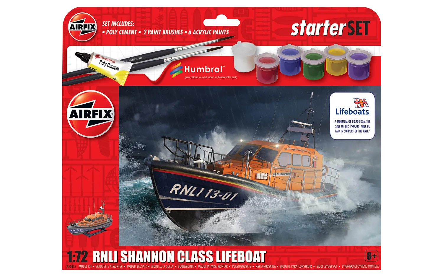 Airfix RNLI Shannon Class Lifeboat, Starter Set 1:72